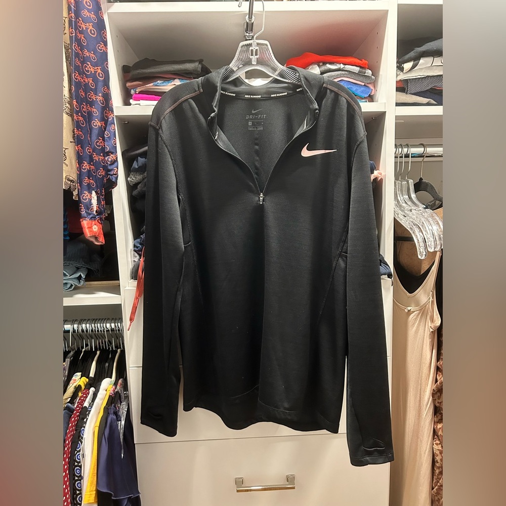Nike Running Dri-fit Black Medium long sleeve 1/4 zip shirt
